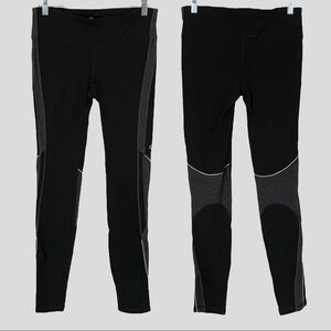 🌺 GapFit Activewear Black & Gray Colorblock Workout Leggings Size M